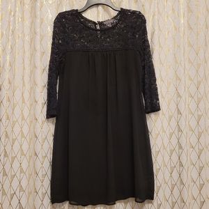 Luxology Black 3/4 Sleeve Black Lace Dress Size 4